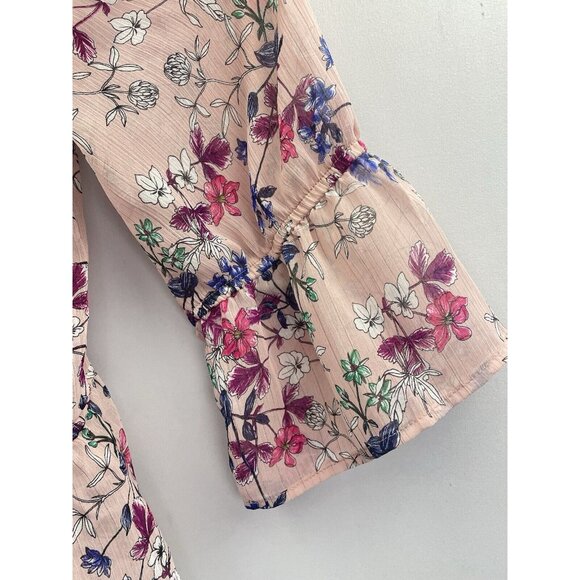 LIZ CLAIBORNE Petite Blouse Women's Floral Sheer Button up W/ cami PL - Picture 3 of 14